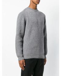 grauer Pullover mit einem Rundhalsausschnitt von Fendi