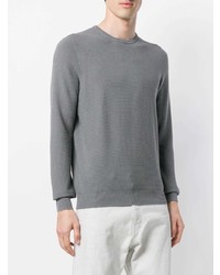 grauer Pullover mit einem Rundhalsausschnitt von La Fileria For D'aniello