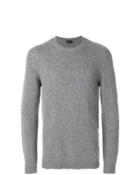 grauer Pullover mit einem Rundhalsausschnitt von Roberto Collina