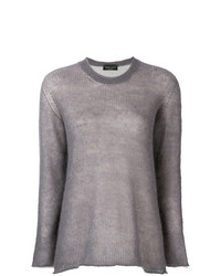 grauer Pullover mit einem Rundhalsausschnitt von Roberto Collina