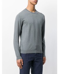 grauer Pullover mit einem Rundhalsausschnitt von Zanone