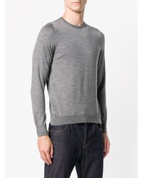 grauer Pullover mit einem Rundhalsausschnitt von La Fileria For D'aniello