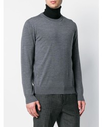 grauer Pullover mit einem Rundhalsausschnitt von Z Zegna