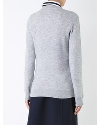 grauer Pullover mit einem Rundhalsausschnitt von Michael Kors Collection