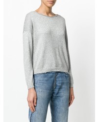 grauer Pullover mit einem Rundhalsausschnitt von Blanca