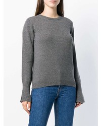 grauer Pullover mit einem Rundhalsausschnitt von Agnona