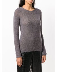 grauer Pullover mit einem Rundhalsausschnitt von Roberto Collina