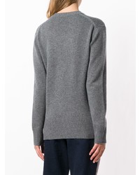 grauer Pullover mit einem Rundhalsausschnitt von Calvin Klein