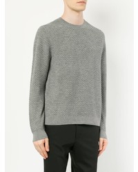 grauer Pullover mit einem Rundhalsausschnitt von D'urban