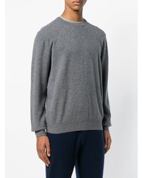 grauer Pullover mit einem Rundhalsausschnitt von Z Zegna