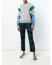 grauer Pullover mit einem Rundhalsausschnitt von Sacai