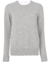 grauer Pullover mit einem Rundhalsausschnitt von Sacai