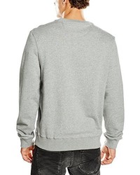 grauer Pullover mit einem Rundhalsausschnitt von Schott NYC