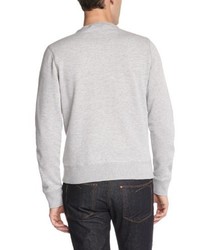 grauer Pullover mit einem Rundhalsausschnitt von Schott NYC