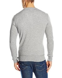 grauer Pullover mit einem Rundhalsausschnitt von Schott NYC