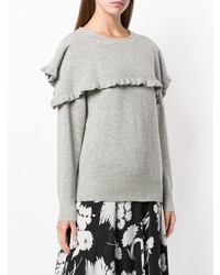 grauer Pullover mit einem Rundhalsausschnitt von See by Chloe