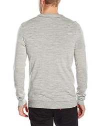 grauer Pullover mit einem Rundhalsausschnitt von Selected