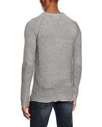 grauer Pullover mit einem Rundhalsausschnitt von Selected Homme