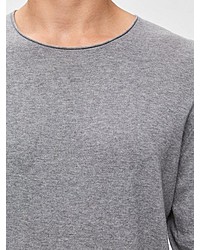 grauer Pullover mit einem Rundhalsausschnitt von Selected Homme