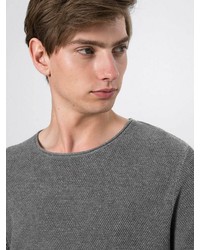 grauer Pullover mit einem Rundhalsausschnitt von Selected Homme