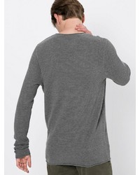 grauer Pullover mit einem Rundhalsausschnitt von Selected Homme