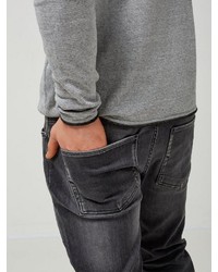 grauer Pullover mit einem Rundhalsausschnitt von Selected Homme