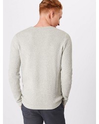 grauer Pullover mit einem Rundhalsausschnitt von Selected Homme