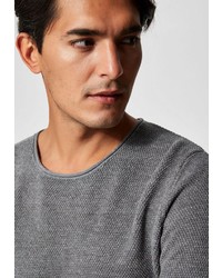 grauer Pullover mit einem Rundhalsausschnitt von Selected Homme