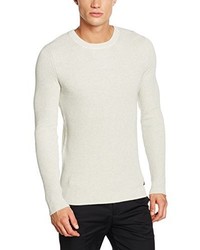 grauer Pullover mit einem Rundhalsausschnitt von Selected Homme