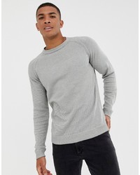 grauer Pullover mit einem Rundhalsausschnitt von Selected Homme