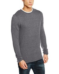 grauer Pullover mit einem Rundhalsausschnitt von Selected Homme