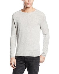 grauer Pullover mit einem Rundhalsausschnitt von Selected Homme