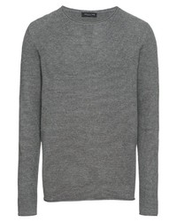 grauer Pullover mit einem Rundhalsausschnitt von Selected Homme