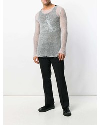 grauer Pullover mit einem Rundhalsausschnitt von Ann Demeulemeester