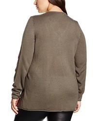 grauer Pullover mit einem Rundhalsausschnitt von Sheego