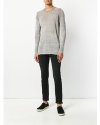 grauer Pullover mit einem Rundhalsausschnitt von Avant Toi