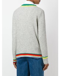 grauer Pullover mit einem Rundhalsausschnitt von Ç By Mira Mikati