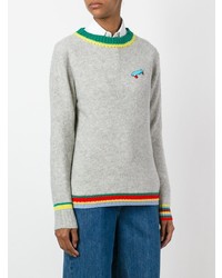 grauer Pullover mit einem Rundhalsausschnitt von Ç By Mira Mikati