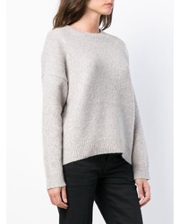 grauer Pullover mit einem Rundhalsausschnitt von Knott