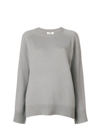 grauer Pullover mit einem Rundhalsausschnitt von Sminfinity
