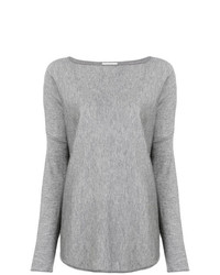 grauer Pullover mit einem Rundhalsausschnitt von Snobby Sheep