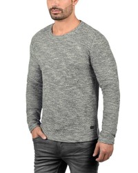 grauer Pullover mit einem Rundhalsausschnitt von Solid