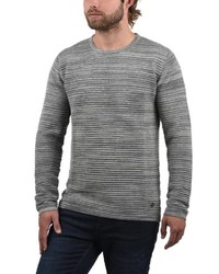 grauer Pullover mit einem Rundhalsausschnitt von Solid