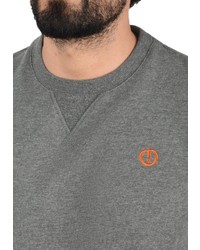 grauer Pullover mit einem Rundhalsausschnitt von Solid