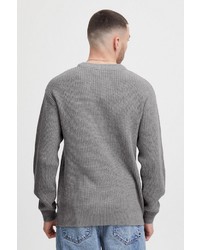 grauer Pullover mit einem Rundhalsausschnitt von Solid
