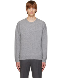 grauer Pullover mit einem Rundhalsausschnitt von Solid Homme