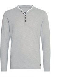grauer Pullover mit einem Rundhalsausschnitt von Solid