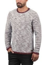 grauer Pullover mit einem Rundhalsausschnitt von Solid