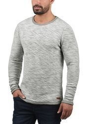 grauer Pullover mit einem Rundhalsausschnitt von Solid