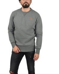 grauer Pullover mit einem Rundhalsausschnitt von Solid